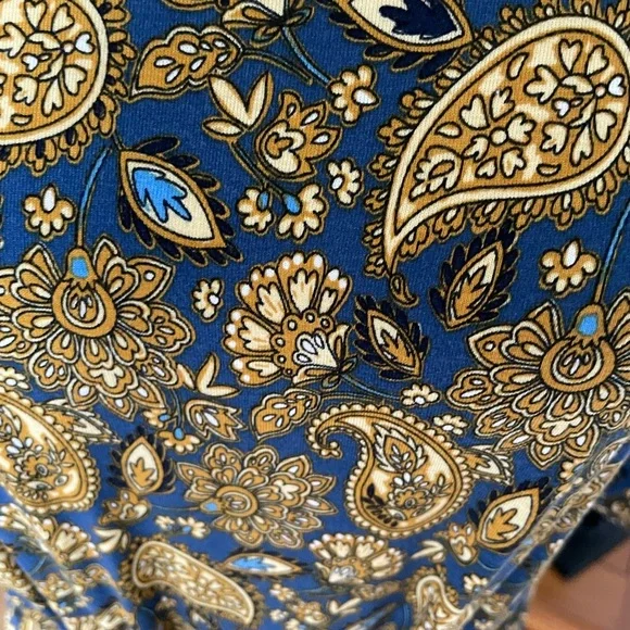 Boden Long Sleeve Dress - Navy and Gold Paisley - Picture 2 of 3